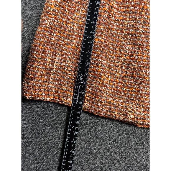 Talbots Wool Tweed Straight Pencil Skirt Womens Petite 16P Orange Brown Career - Picture 6 of 6